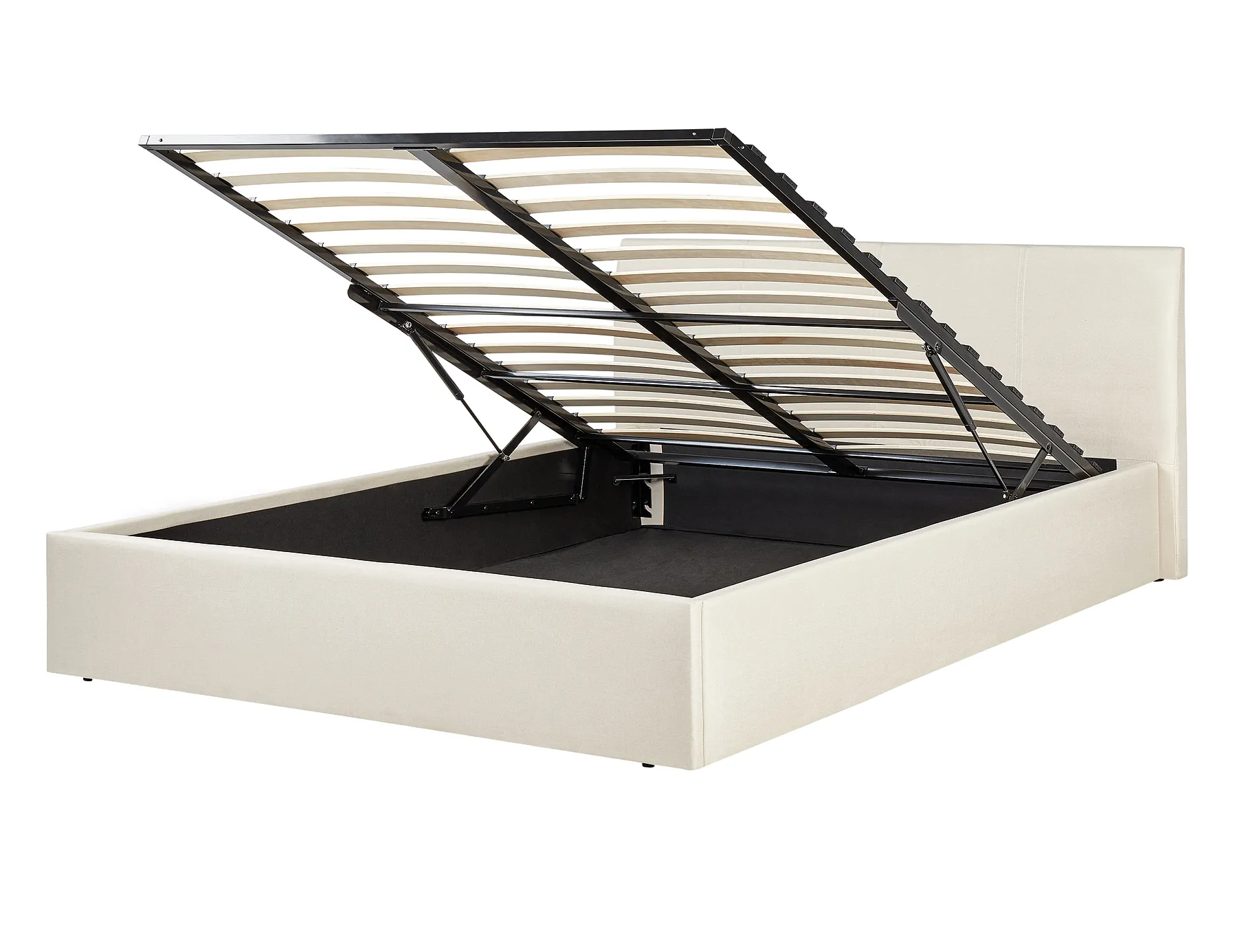 Ottoman Bed ORBEY Fabric Light Beige 140 x 200 cm (EU Double)_906912