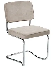 Set of 2 Dining Chairs IRWIN Corduroy Taupe_970319