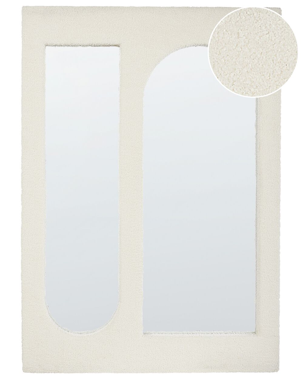 Wandspiegel MARCIGNY 70 cm 100 cm Bouclé Cremeweiß