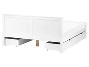 Bett mit 4 Schubladen SABRAN Kiefernholz Weiß 160 x 200 cm_1061306