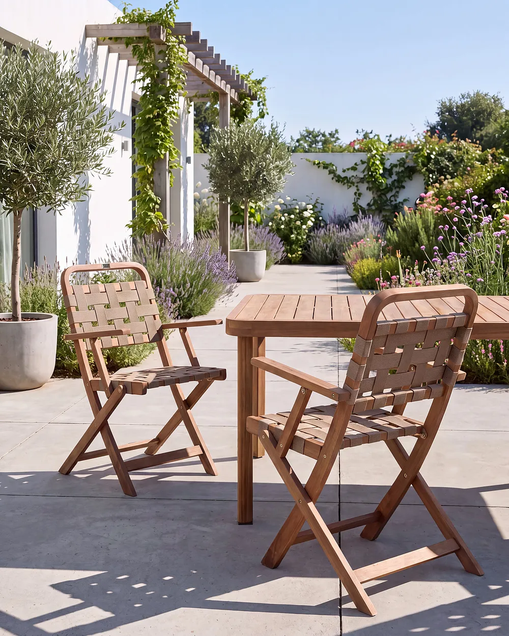 Set of 2 Garden Chairs MILZANO Acacia Wood Brown_1156059