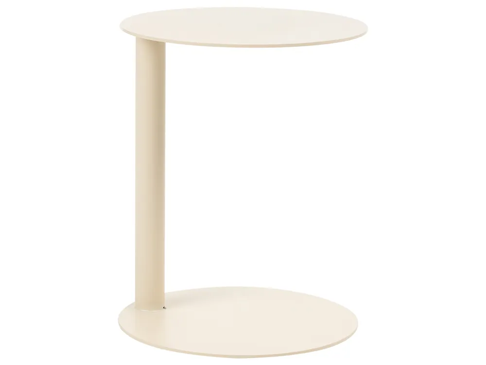 Outdoor Beistelltisch VENTURINA 40 cm 40 cm Metall Beige