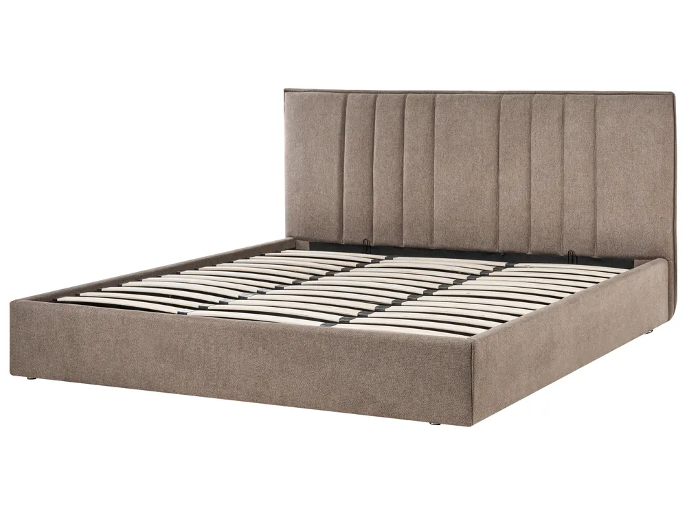 Bett mit Stauraum TARASCON Stoff Taupe 180 x 200 cm_1020381