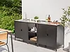 Outdoor-Küche 3er Set mit Spüle VILAMA Schwarz Metall