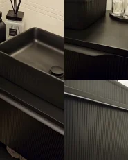 Countertop Basin GELDO 500 x 340 mm Ceramic Black_994561