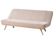 Sofa Bed 2 Seater KALFAFEL Fabric Light Brown_1009356