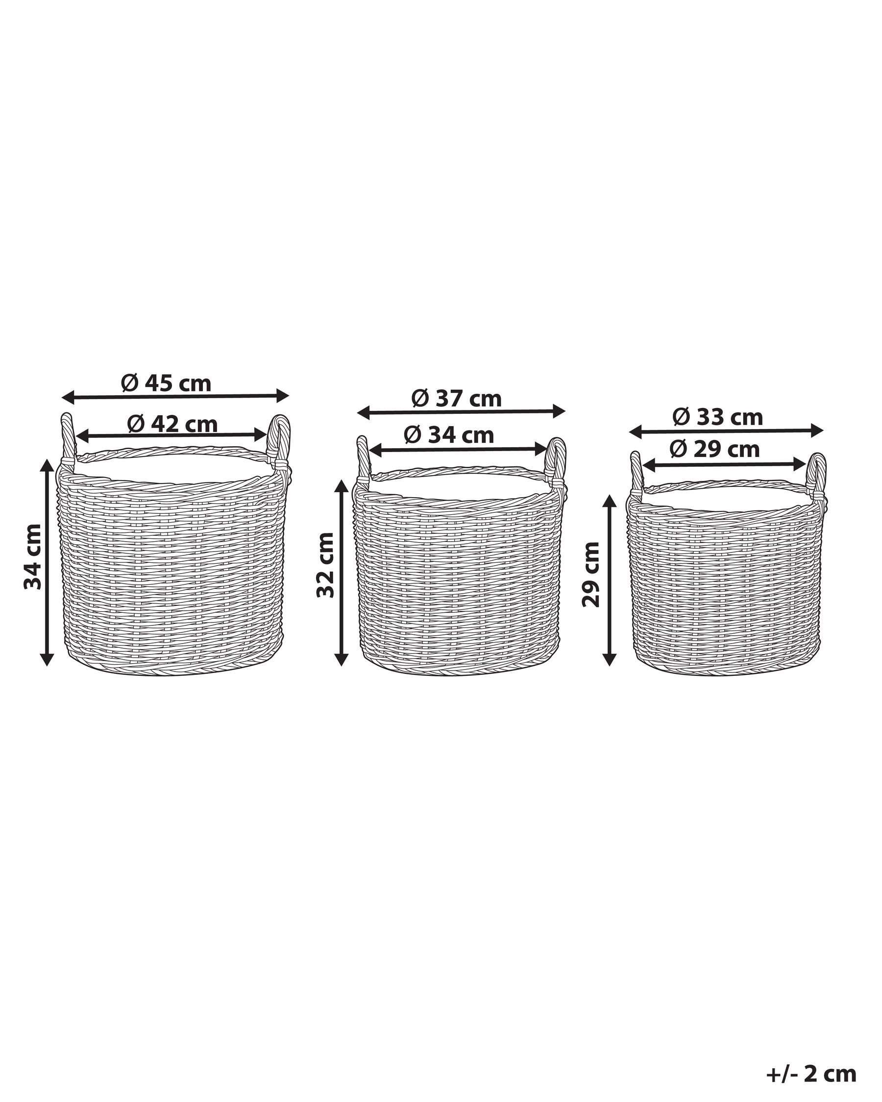 Blumenkorb 3er Set PENDULA 33/37/45 cm Polyrattan Naturfarben_897147