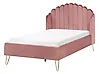 Bett mit Lattenrost Samtstoff AMBILLOU 120 x 200 cm Rosa