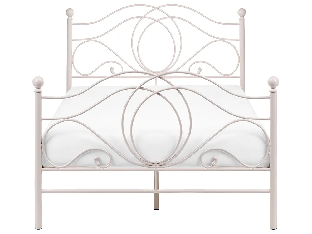 Bett mit Lattenrost Metall LYRA 120 x 200 cm Hellbeige_1161992