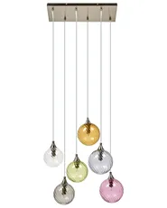 6 Light Pendant Lamp TUDDI Glass Multicolour_1033891