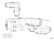 Modul Ecksofa 4-Sitzer EVJA mit Ottomane Samtstoff Grau linksseitig_817802