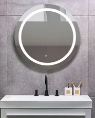 LED-Badezimmer-Spiegel COURSEULLES 79 cm 79 cm Silber_863040