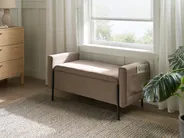 Polsterbank mit Stauraum LEWES Stoff Beige_1043689