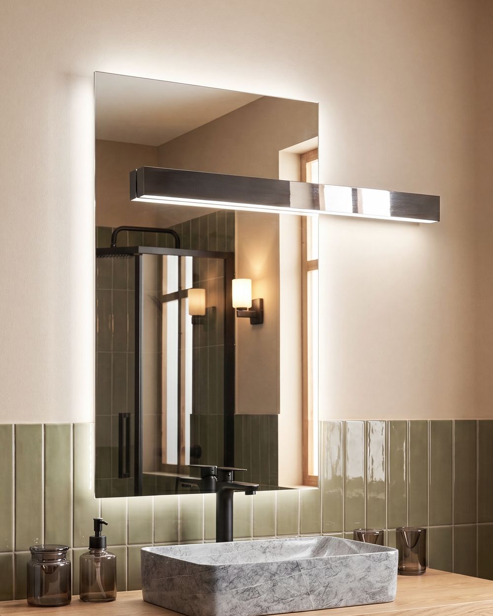 LED zrcalo za kupaonicu MAUX 83 cm 100 cm Srebrni