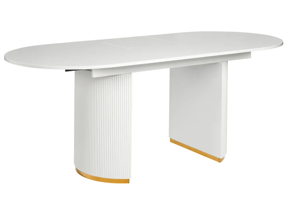 Ausziehbarer Esstisch DULVERTON Weiß 160/200 cm 90 cm
