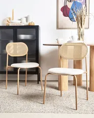 Set of 2 Dining Chairs ADAVER Metal Light Brown_888064