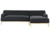 Ecksofa SOSJO Stoff Schwarz linksseitig