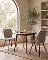 Esszimmerstuhl 2er Set LISLE Stoff Beige
