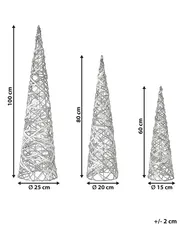 Weihnachtsdekoration 3er Set TUELSO 60/80/100 cm Weihnachtsbaum Weiß / Gold_1025058