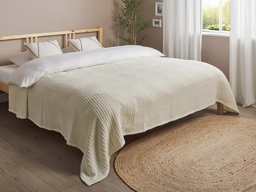 Tagesdecke CHAGYL Baumwolle 220 x 240 cm Hellbeige
