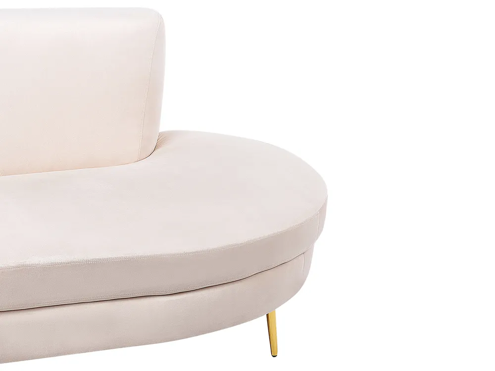 Halbrundes Sofa 4-Sitzer MOSS Samtstoff Hellbeige_851378