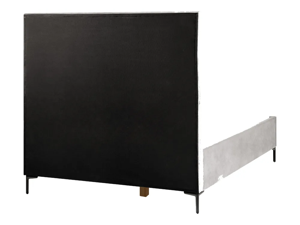 Ottoman Bed SEZANNE Velvet Light Grey 140 x 200 cm (EU Double)_800044