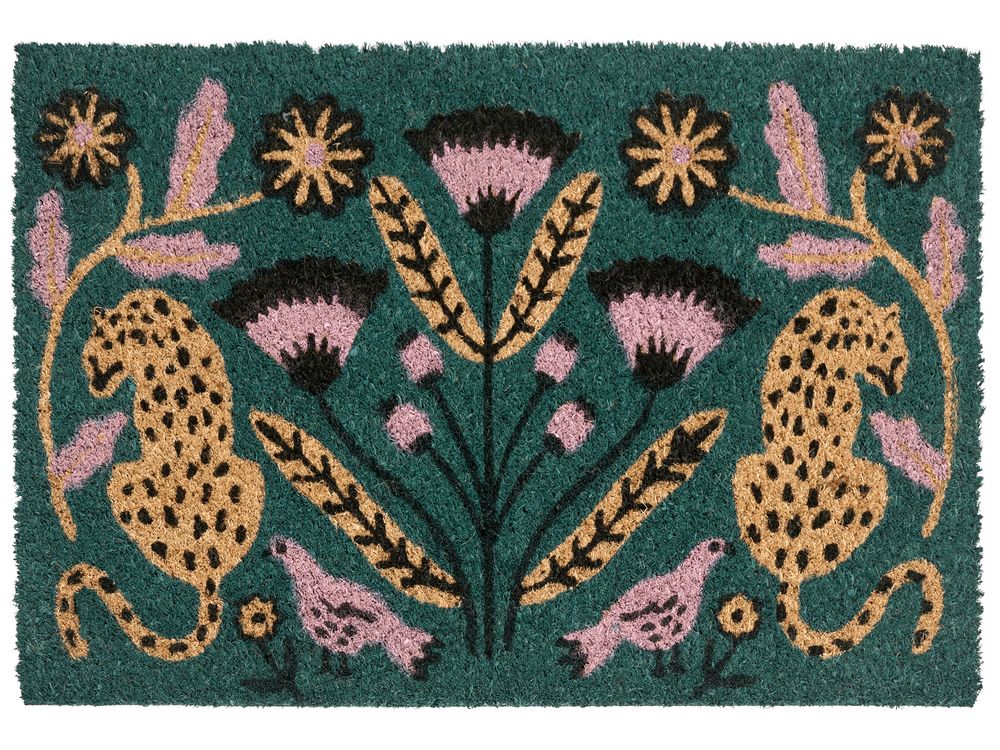 Doormat NAKNEK Multicolour 50 x 80 cm Cat Bird Flower Coir