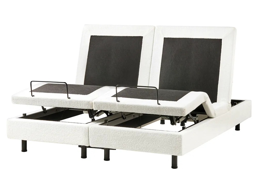 Adjustable Bed without Headboard Boucle DUKE 160 x 200 cm (EU King Size) Off-White_1011447