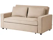Schlafsofa 2-Sitzer UTTELA Stoff Hellbraun_1079448
