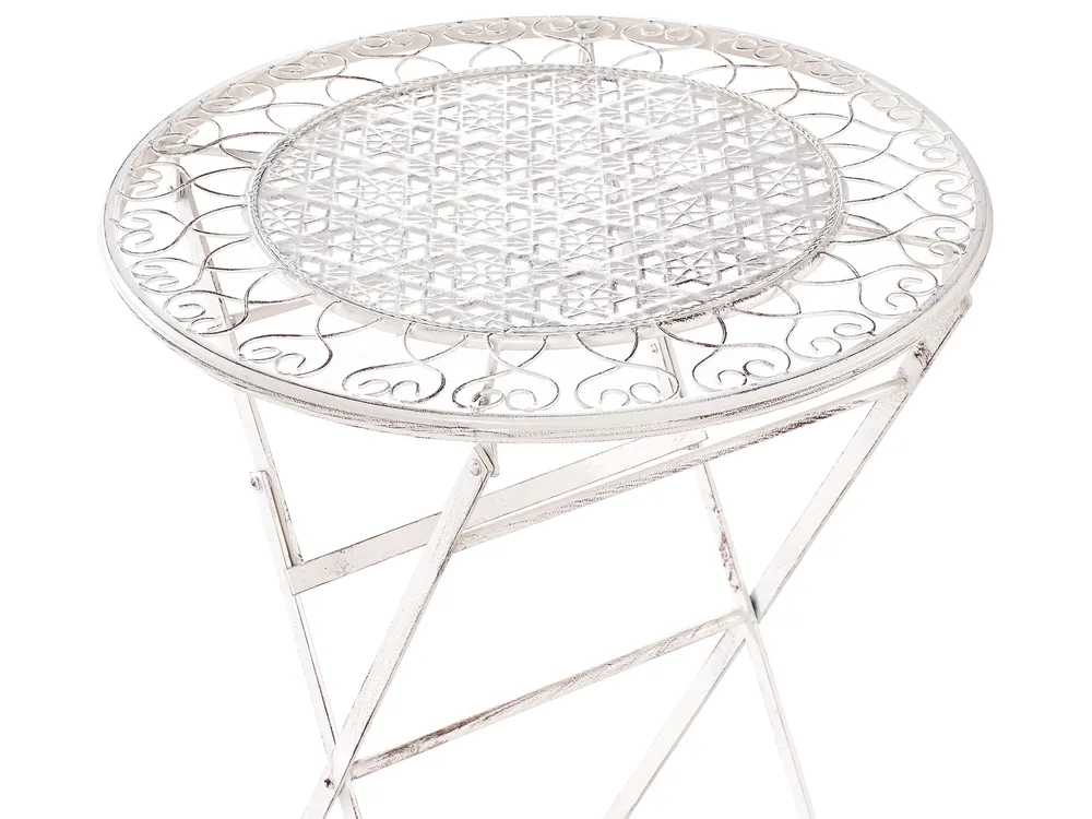 Garten Bartisch TRIESTE 60 cm 60 cm Metall Hellbeige_966415