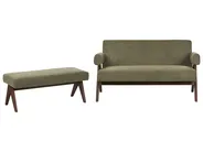 Sofa Set TAMRE Bouclé Grün / Dunkelbraun_985317