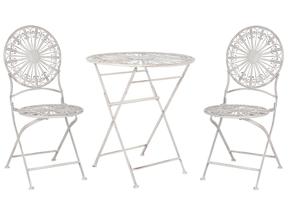 Bistro Set klappbar SCAFA Metall Weiß