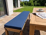 Gartenbank mit Auflage MONSANO 170 cm Eukalyptusholz Blau_1153975