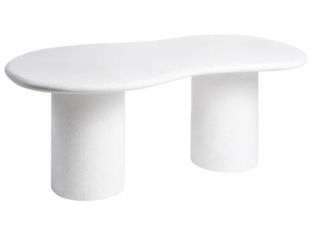 Gartentisch SIRMIONE 200 cm 110 cm Terrazzo Optik Weiß