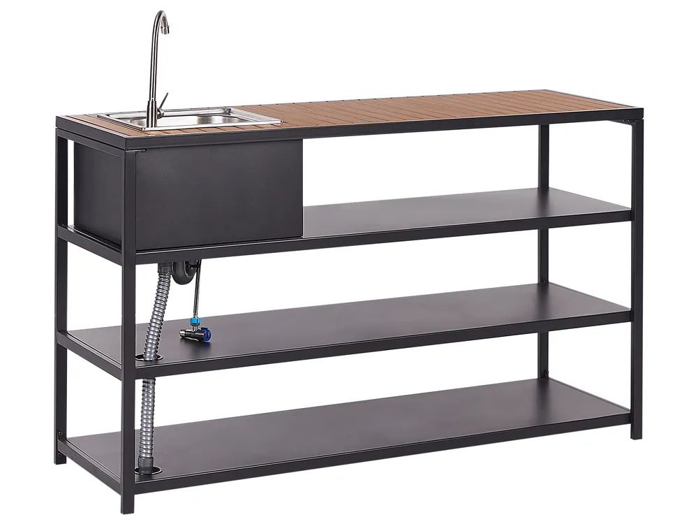 Outdoor-Küche mit Spüle AVETRANA Schwarz Metall_933476