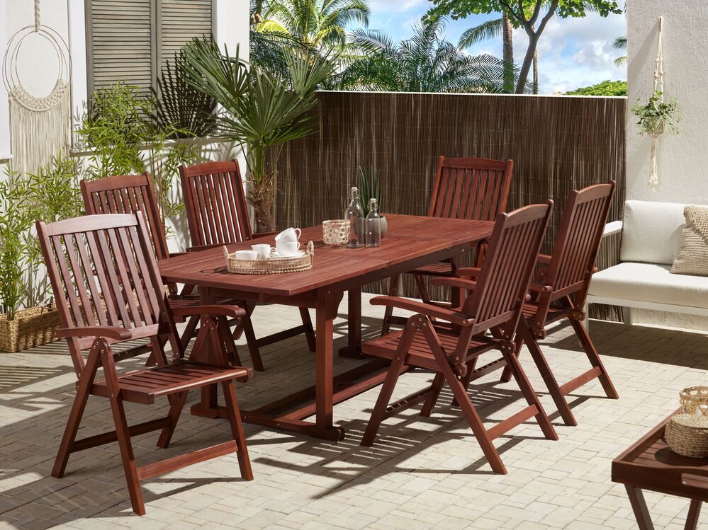 Uitschuifbare tuintafel TOSCANA 160/220 cm 90 cm Acaciahout Donkerbruin