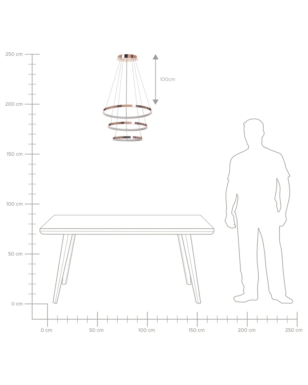 LED Pendant Lamp ATREK Metal Rose Gold_824485