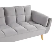 Schlafsofa 3-Sitzer ASBY Samtstoff Hellgrau_788073