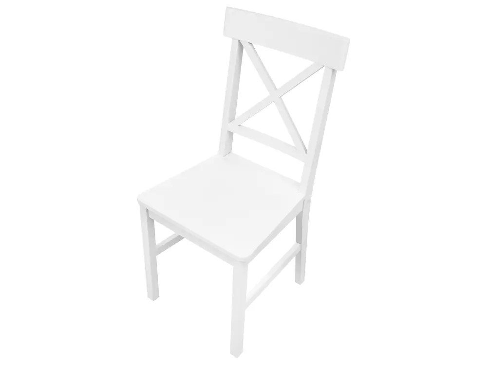 Esszimmer Set BARLEE Pappelholz Weiß 4-Sitzer_975601