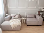Rechtsseitige Chaiselongue BRANDE Stoff Hellbraun_1039273