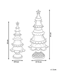 Weihnachtsdekoration 2er Set ASPO 32/41 cm Weihnachtsbaum Cremeweiß / Gold_1175724