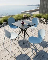 Gartenstuhl 4er Set MILOS stapelbar Hellblau_1043563