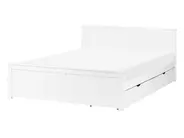Bett mit 2 Schubladen SABRAN Kiefernholz Weiß 140 x 200 cm_1061259