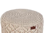 Hocker Makramee NAWABAD Baumwolle Beige_904405
