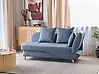 Rechtsseitige Chaiselongue MERI mit Stauraum Kunstleinen Blau
