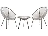 Bistro Set ACAPULCO II Polyrattan Hellgrau