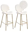 Set mit 2 Barstühlen LUANA Bouclé Weiß