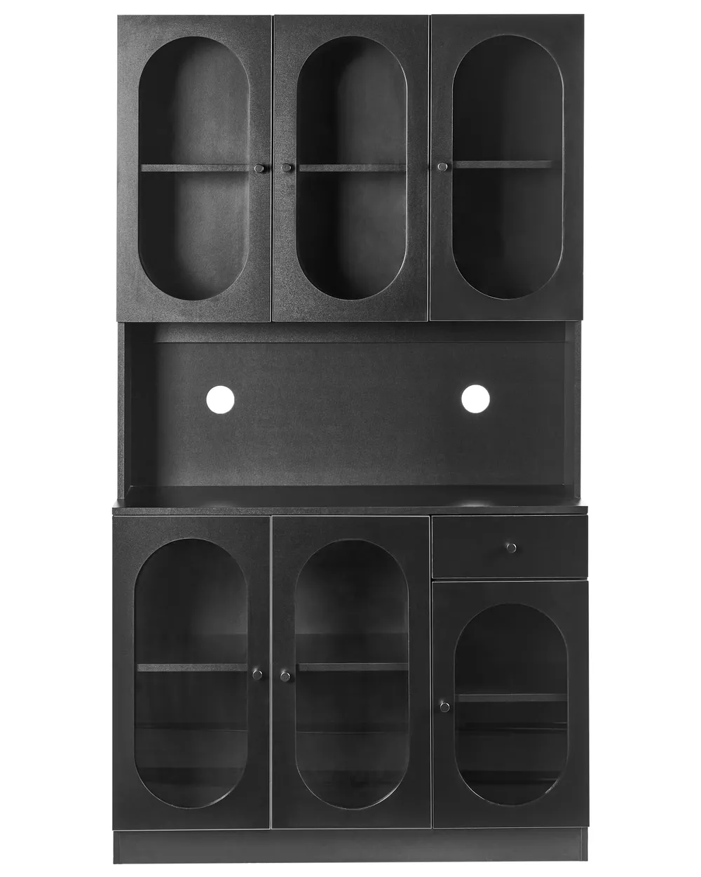 Vitrine mit Glastüren LANGFORD 100 cm Schwarz_955394