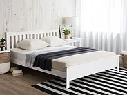 Bett mit Lattenrost Kiefernholz MAYENNE 180 x 200 cm Weiß_1151347
