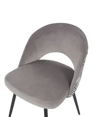 Set of 2 Dining Chairs VIVIAN Velvet Grey_774147